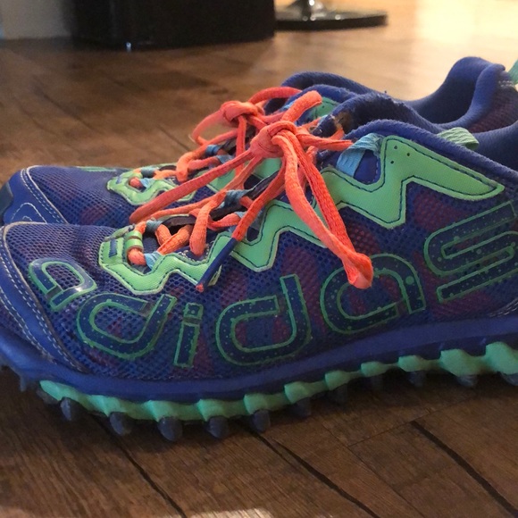 bright multi colored tennis shoes